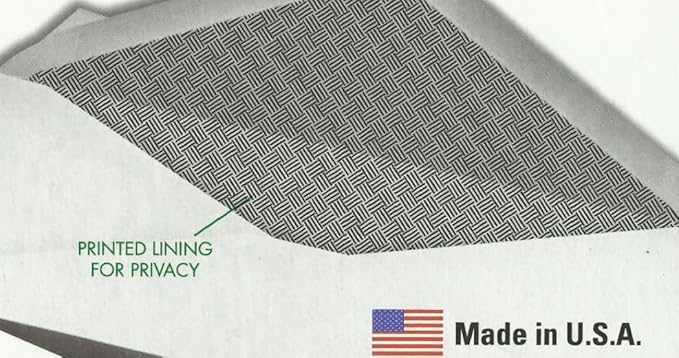 Mead #10 Envelopes, Letter Size, 4-1/8" x 9-1/2", Security Printed Lining for Privacy, Gummed Closure, Windowless, White All-Purpose for Home & Office Mail, 40 Count (75214)