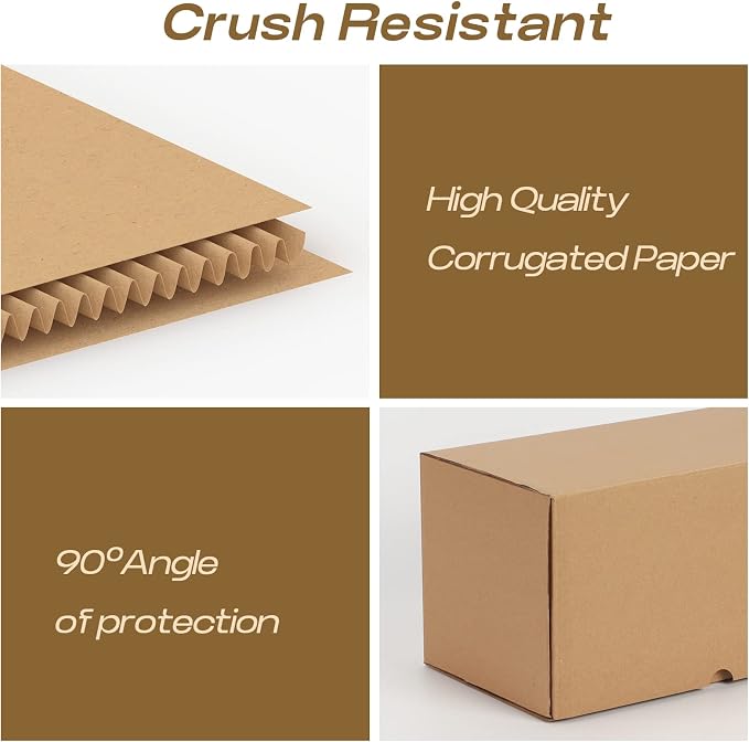 RLAVBL 11x6x6 Inches Shipping Boxes Set of 20, Brown Small Corrugated Cardboard Box, Mailer Boxes for Packing Small Business