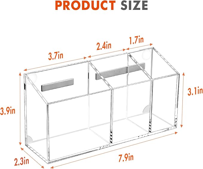 Magnetic Dry Erase Marker Holder for Whiteboard, Fridge, Classroom | Acrylic Magnet Pen Holder for Office, Refrigerator, Whiteboard Maker Holder for Teacher, Locker Organizer Accessories(Clear)