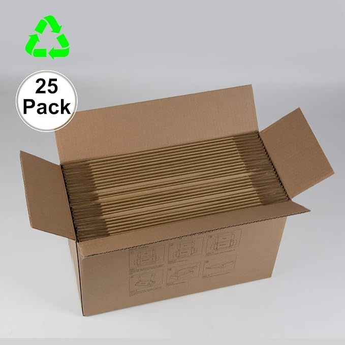 11x8x2 Inches Shipping Boxes Pack of 25, Brown Corrugated Cardboard Boxes for Small Bussiness