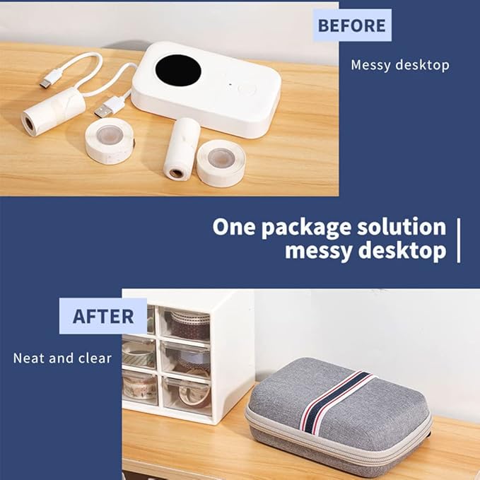 Phomemo Label Printer Case Hard Carry Case Compatible D30/M02/Q31/M110/T02 Label Printer, Label Maker Labeler Storage Holder