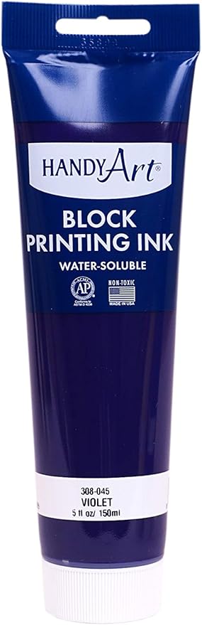 Handy Art 308-045 Water Soluble Block Printing Ink Tube, Violet, 5-Ounce