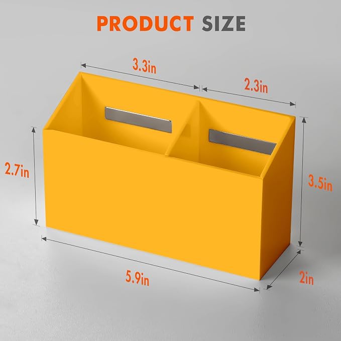 BEYGORM Magnetic Dry Erase Marker Holder for Whiteboard & Refrigerator | Non-slip Acrylic Pen Holder for Classroom, Fridge Magnet, Locker Organizer Accessories, Teacher & School Supplies(Orange)