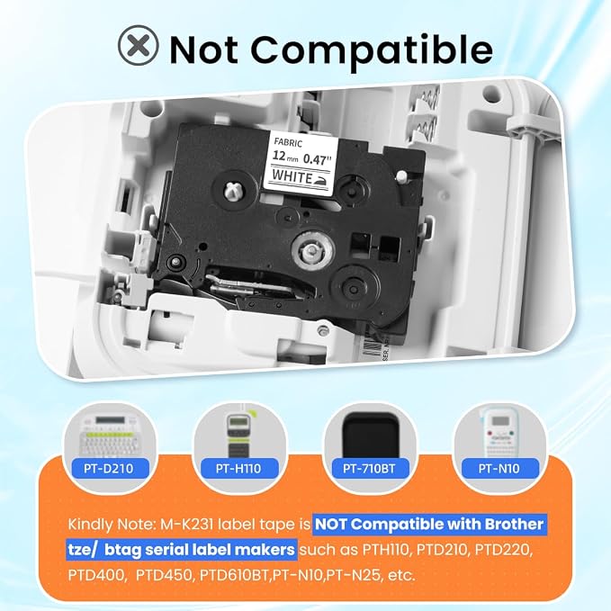 Replacement for Brother M Tape 12mm 0.47'' Fluorescent Orange M-KB31 | Compatible with Brother P Touch PT-M95 PT-65 PT-45 PT-70 PT-80 Label Maker, Black on Fluorescent Orange, 4 Pack