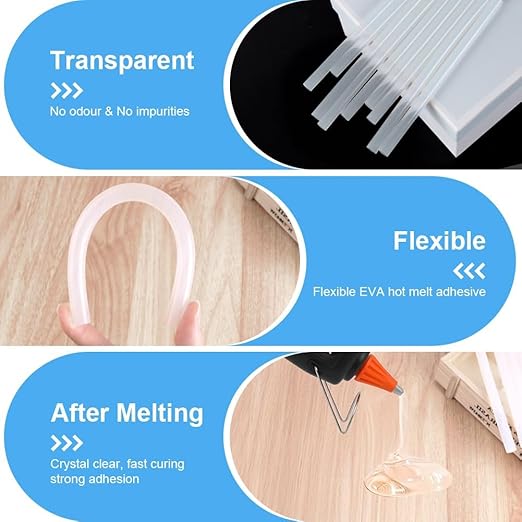 PINKJOY 80 Pack Mini Size Hot Glue Sticks for Mini Glue Guns 0.27 in. Diameter, 4 in. Length (7mm x 100mm) - All Purpose, All Temperature - Great for DIY, Arts, and Crafting - Clear