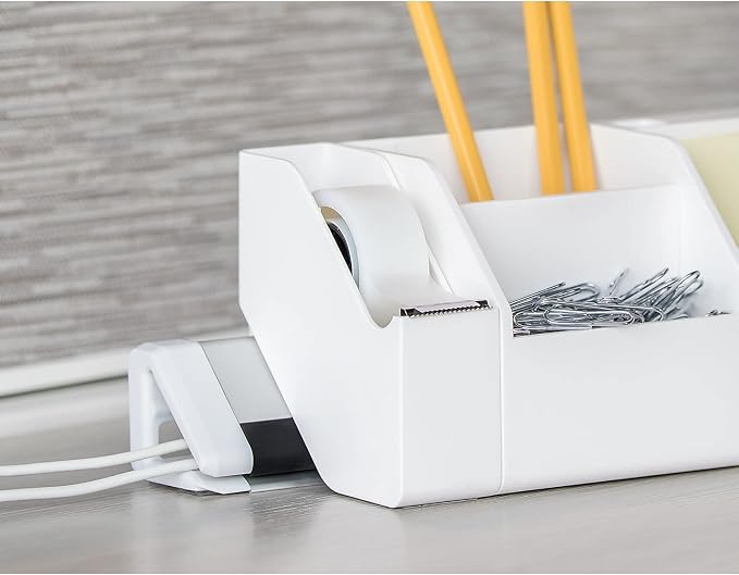 Bostitch Office Bostitch Konnect™ Desktop Tape Dispenser For Home or Office - Invisible Tape, Non-Skid Base, White Finish (KT-TAPE-WHITE)
