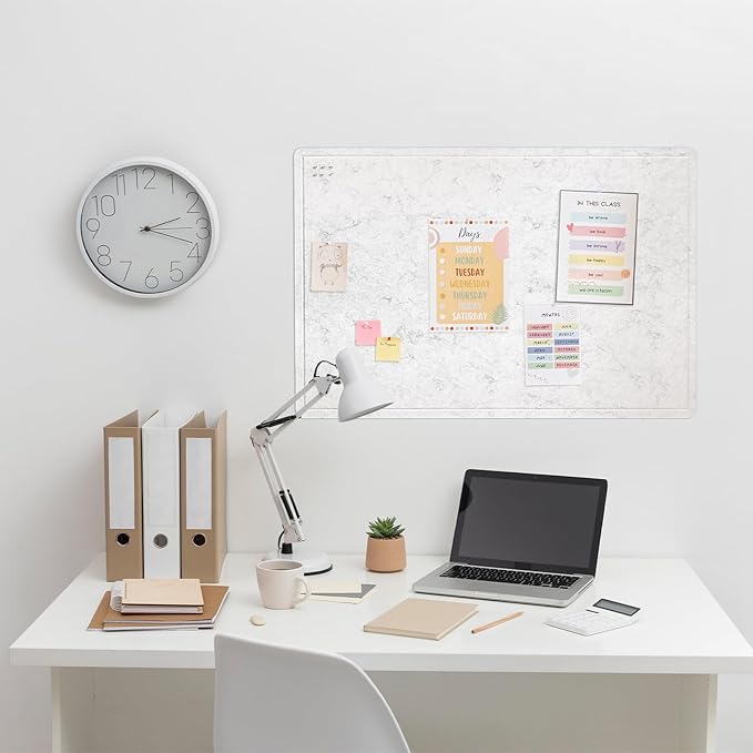 Felt Bulletin Board 36x24 inches, Decorative Pin Board for Home & Office | Cork Board Alternative for Wall with Push Pins, Display Mood Board for Photos, Notes & Reminders
