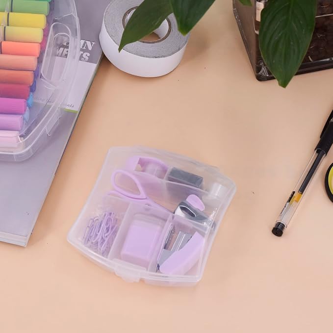 Mini Office Supply Kits Small Stapler for Student Office Purple | Includes Mini Stapler,Scissors, Staple Remover, Staples, Tape Dispenser for Gift (Purple)