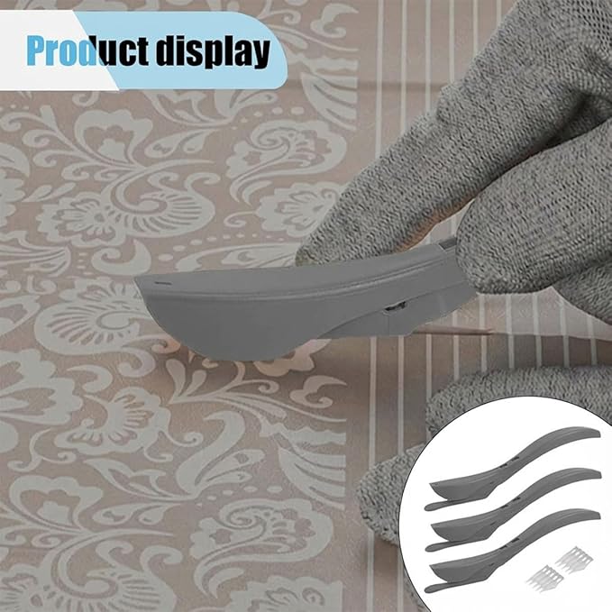 3PCS Wrapping Paper Cutter Knife, Vinyl Cutting Tool with Handle, Hidden Blade Safety Sliding Cutter, Paper Cutter with 10 Spare Blade for Scrapbook, Craft Paper, Photo (Grey)