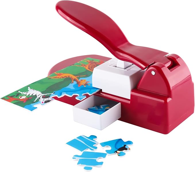 CYFUN DESIGN Puzzle Maker with 10 Adhesive Foam Picture & Photo Cutter, DIY Paper, Craft & Handmade Passer Puncher for 4x6 Puzzles