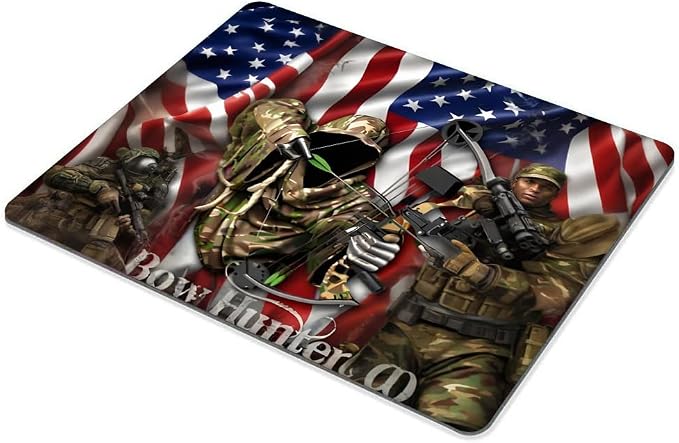 Bow Hunter American Flag Camo Mouse pad Customized Mousepad Non-Slip Rubber Base Mouse Pads for Computers Laptop Office Desk Accessories Mouse pad