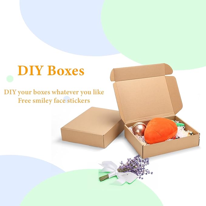 MEBRUDY 13x10x3 Inches Shipping Boxes Pack of 25, Small Corrugated Cardboard Box for Mailing Mailer Packing, Brown