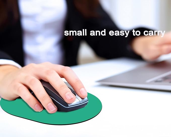 Small Mouse Pad, Portable, Waterproof and Non-Slip Rubber Bottom, Unisex, Wireless Mouse, Laptop Keyboard Tray, Office Travel Dark Green 5.5X7.5 Inch