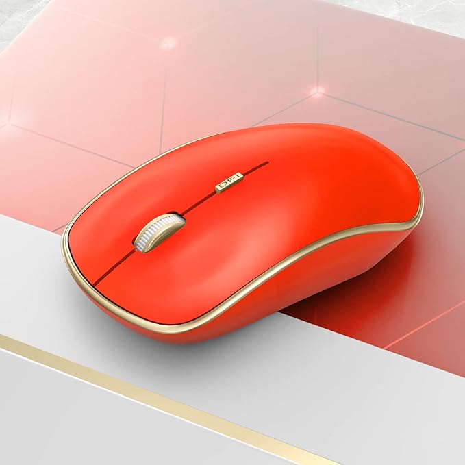 JOYACCESS Wireless Gaming Mouse, Slim Portable USB Mouse for Laptop, Computer, PC (Orange Red)