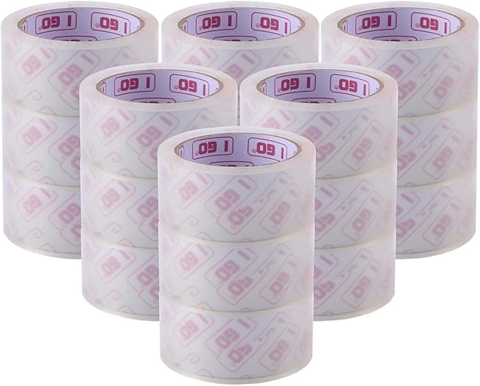 I GO Clear Packing Tape Refills, 1.88" x54.68 yd, 2.64 mils Thick, 18 Rolls | Clear, strong adhesive for shipping, moving, box, packaging, mailing & storage sealing. 2.95" core, bulk rolls for heavy use