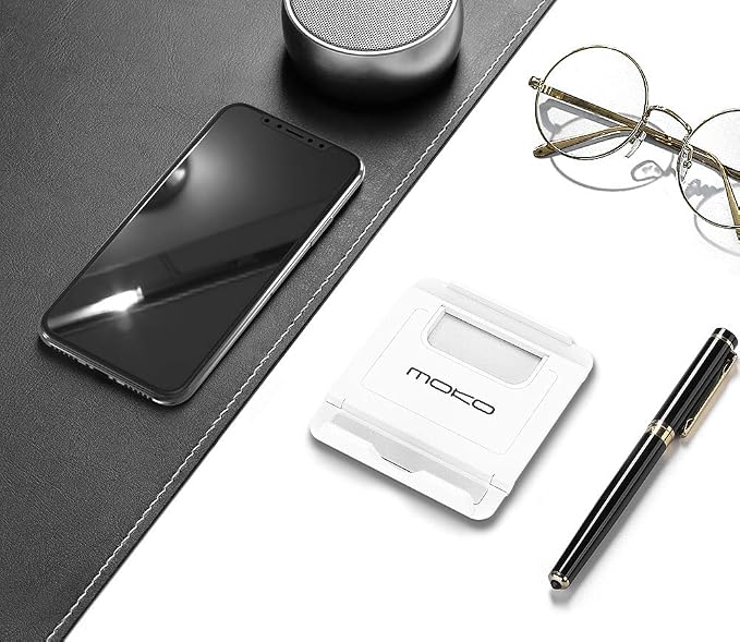 MoKo 2 Pack Cell Phone Stand for Desk, Tablet Stand for 4"-11" Devices | Ultra-light, compact foldable design, fits iPhone, iPad, Galaxy & e-readers, 6 adjustable angles, portrait/landscape viewing