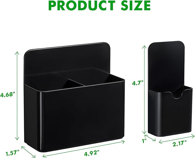3 Pcs Magnetic Marker Holder for Whiteboard, Plastic Magnet Dry Erase Marker Holders for Fridge Refrigerator, Pen Pencil Cup Holder for School, Classroom Accessories, Locker Organizer-Balck