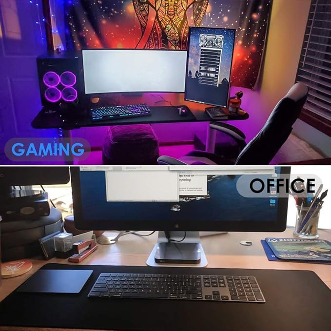 KTRIO Large Gaming Mouse Pad Desk Mat for Gamer, 31.5" x 15.7", Black, XXL | Extended Size Design, Superior Micro-Weave Cloth, Non-Slip Rubber Base, Durable Stitched Edges, Water-Resistant Coating
