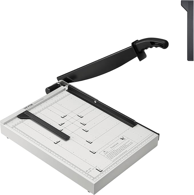 VEVOR Paper Cutter, Guillotine Trimmer, 15" Cut Length, 16 Sheets Capacity, Heavy Duty Guillotine Paper Cutter with Guard Rail/Blade Lock, Paper Trimmer for Home Office School
