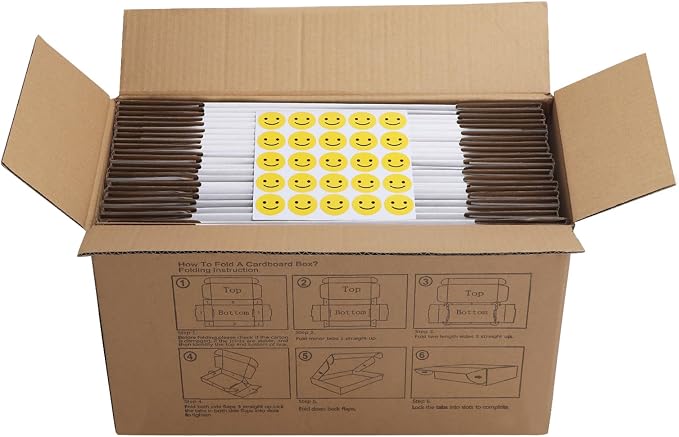 RLAVBL 9x6x3 Shipping Boxes Set of 25, White Corrugated Cardboard Box for Packing, Mailing, Business