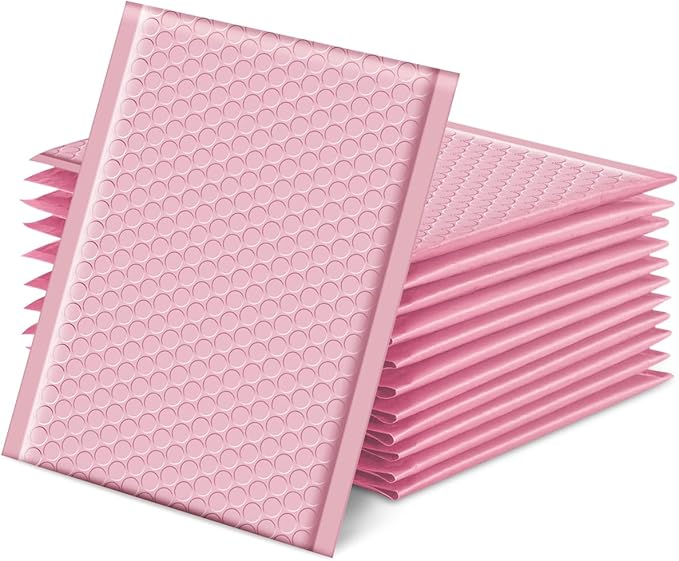 GSSUSA Bubble Mailers 6x10 Inches 100 Pack Size 6x9” Bubble Mailer Envelopes Small Packaging Mailing Envelope Bags Shipping Bag Bulk Pack Self Seal Package Mail Packing Business Supplies, Light Pink