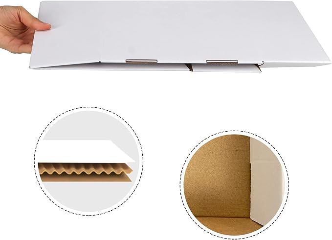 RLAVBL 12x9x4 Inches Shipping Boxes Set of 20, White Small Corrugated Cardboard Box, Mailer Boxes for Packing Small Business