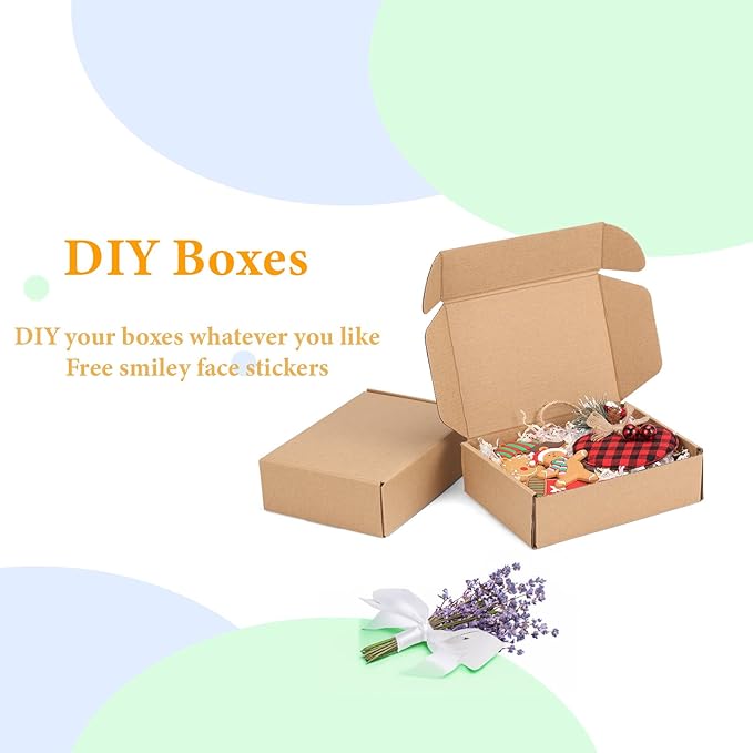 MEBRUDY 7x5x2 Inches Shipping Boxes Pack of 40, Small Corrugated Cardboard Box for Mailing Mailer Packing, Brown