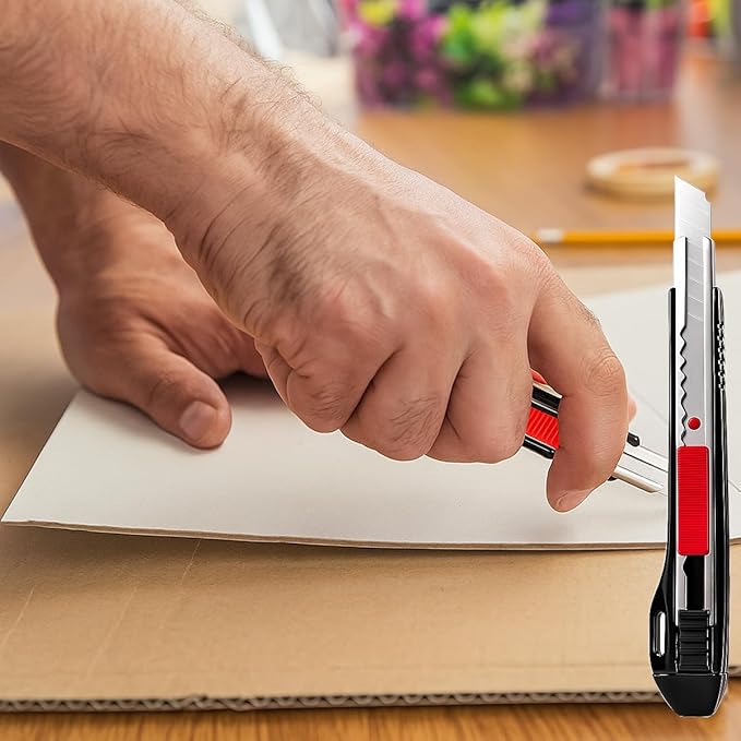 6pcs Professional Cutter - 9mm Snap Off Blades / 60 Degree Foil/Utility/Graphic Knife Set - Ideal for Foils, Wallpaper, Crafts, Cartons