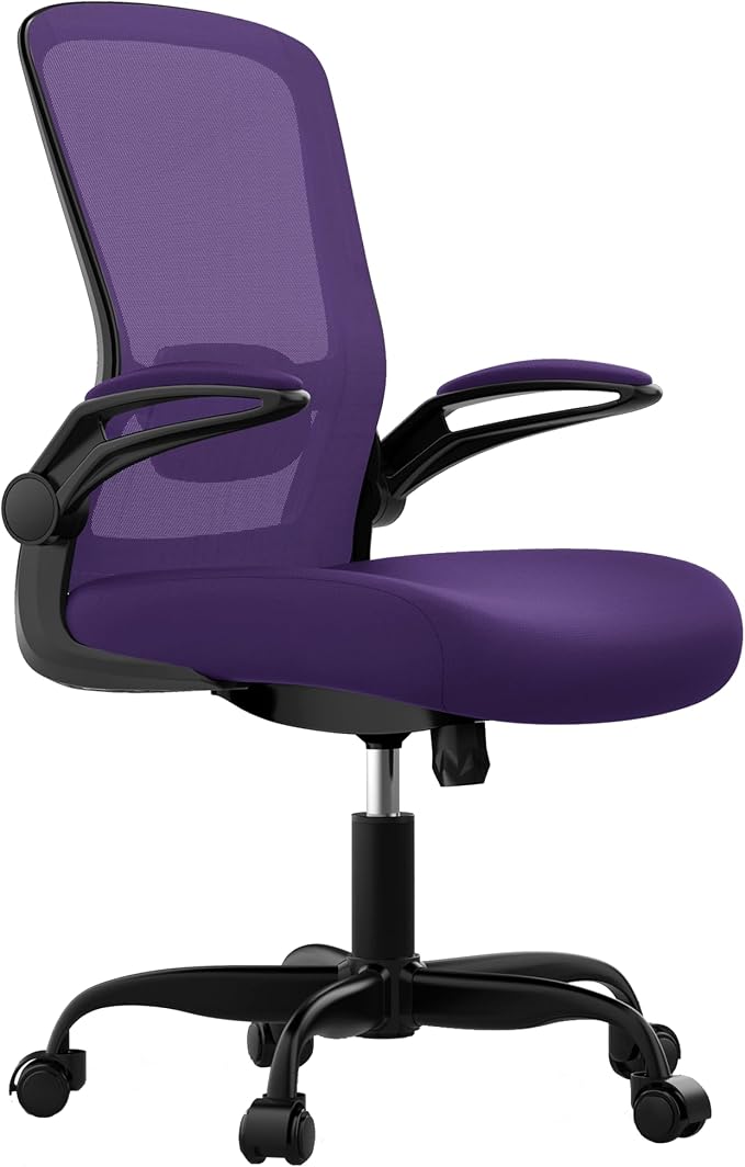 Ergonomic Office Chair w/Adjustable Lumbar, Flip Armrest, 135° Recline | Supports 300 lbs · Seat 19.48"–23.4" · Breathable mesh · 20–30 min assembly · 5-year warranty