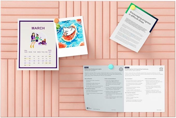 Stripe Felt Bulletin Board Tiles, Cork Board Alternative 24 x 36 in | 0.35 in modular felt wall tiles for notes, photos, schedules, reminders in offices, classrooms, home and office workspaces