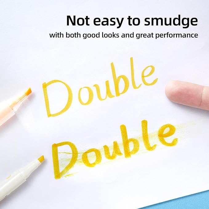 Bible Highlighters No Bleed, 12 Pack Double-Ended Pastel Quick-Dry | Chisel & fine dual tips, no smear smooth ink. Ideal for bible study, school, note taking, journaling & art projects.