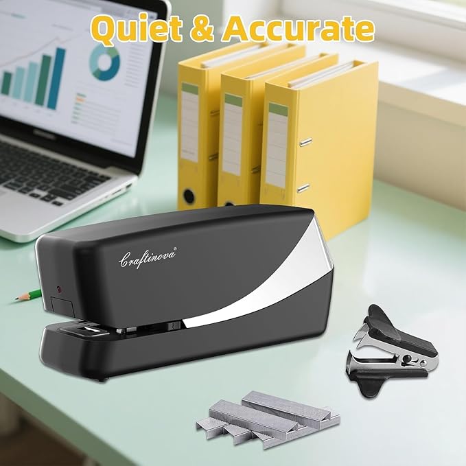 Electric Stapler, Automatic Stapler, Include 2000 Staples and 1 Staple Remover, Heavy Duty, Store 210 Staples,AC or Battery Powered, 25 Sheet Capacity