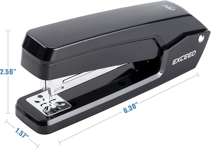 Deli/EZWORK Swing-Arm Swivel Stapler, 25 Sheets Capacity, 360 Degree Rotate Desk Staplers with 1000 Staples for Booklet or Book Binding, Black