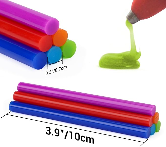 120 Pack Colored Hot Glue Sticks, Mini Hot Glue Sticks Bulk, 4"x 0.27" 12 Colors for Christmas Cards, Wax Seal Stamp, Decoration, Handmade Arts and Crafts DIY, Car Dent Repair