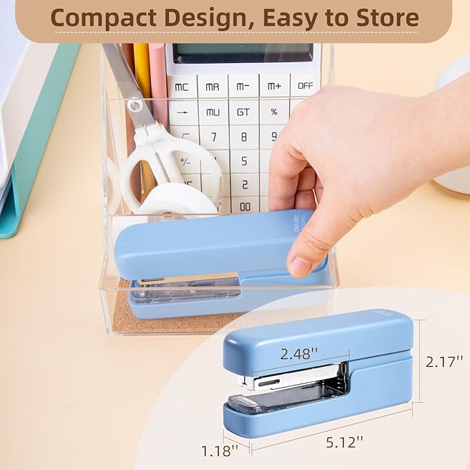 deli Stapler, 45 Sheet Capacity, Blue | Desktop Staplers with Integrated Staple Remover, Office Stapler