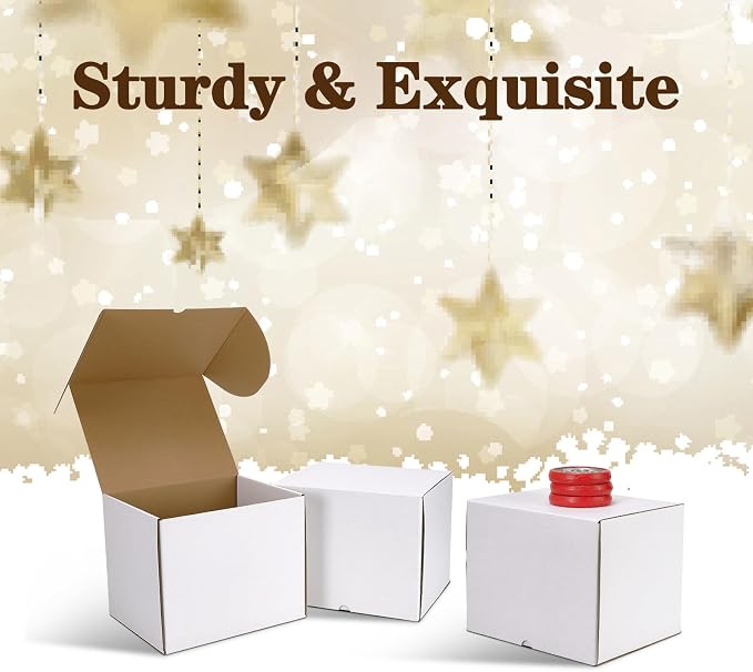 WIFTREY 10X8X8 Shipping Box Set of 15, 10 x 8 x 8 Small White Corrugated Cardboard Mailer Box for Packing, Mailing, Small Business Shipping