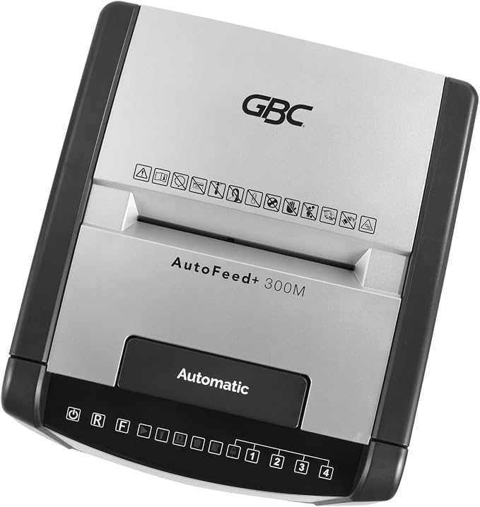 GBC 300M Paper Shredder, Auto Feed+, 300 Sheet Capacity, Micro-Cut, Office Shredding (WSM1757609)
