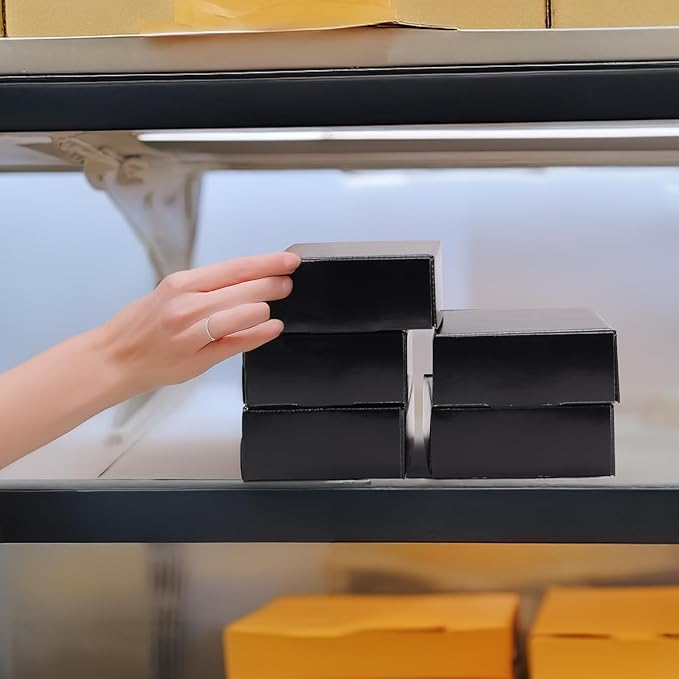 Rempry 40 Pack 7x5x2 Inches Black Shipping Boxes, Cardboard Corrugated Mailer Boxes for Packaging Small Business, Small Gift Boxes for Mailing Present