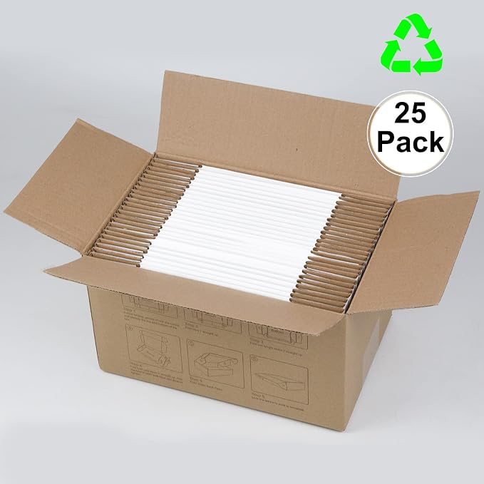 6x4x2 Inches Shipping Boxes Pack of 25, White Corrugated Cardboard Boxes for Small Bussiness