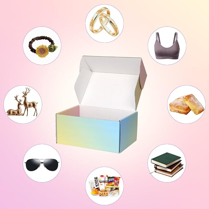 Shipping Boxes for Packaging, 9x6x4 Inches Corrugated Cardboard Boxes, Medium Mailing Boxes for Small Business (15 Pack, Colorful)