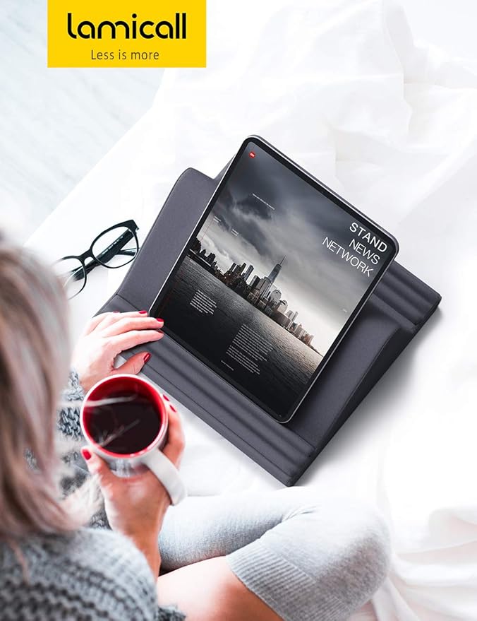 Lamicall Tablet Pillow Stand, Pillow Soft Pad for Lap - Tablet Holder Dock for Bed with 6 Viewing Angles, Great Gifts, for 4-13" Tablets, Like iPad Pro 11, 13, Air, Mini, Kindle, Galaxy Tab, E-Reader