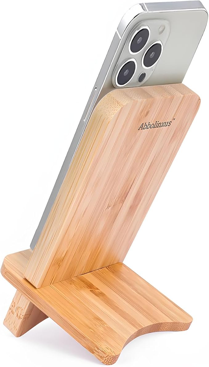 Bamboo Phone Stand, Desktop Stand, Simple Phone Stand, Compatible with All Phones (Bamboo)