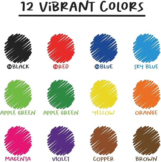 Chalkola 15 Dry Erase Markers Chisel Tip - Whiteboard Markers, 12 Colors | Non toxic, Low odor Dry Erase Pens for Kids, Teachers, Office, School, Classroom Supplies & Accessories