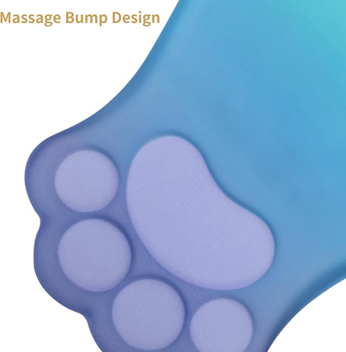 L-SPOUTTO Ergonomic Mouse Pad with Wrist Rest,Cute Mouse Pad Wrist Support | Cat Paw Comfortable Massage Design,Computer Pain Relief Mousepad with Non-Slip PU Base for Desk Laptop Gaming,Purple&Green