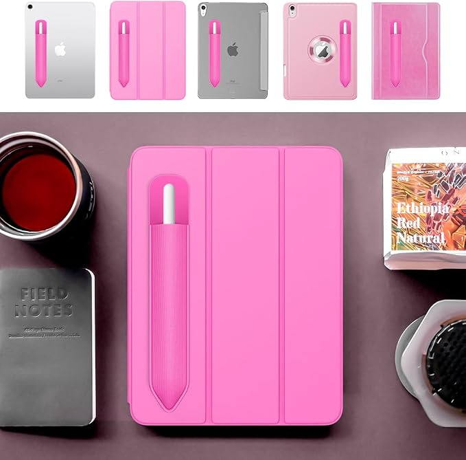 MoKo Adhesive Pencil Case Holder Sticker for Apple Pencil, Persian Pink | Elastic Pencil Pocket Pouch, Adhesive Sleeve, Attached to iPad Case, For Pro/USB-C/1st/2nd Gen and Similarly Stylus Pens