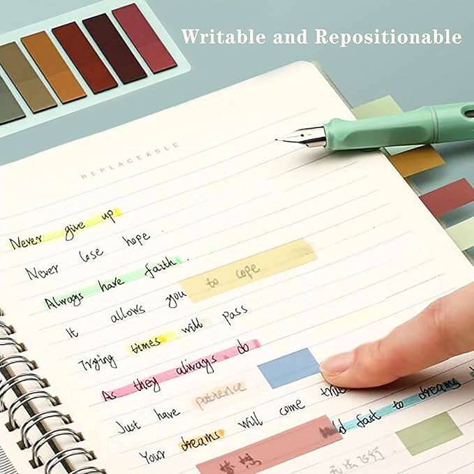 ELII Tabs 800Pcs Sticky Index Tabs Page Markers,Writable and Transparent | Sticky Notes Page Tabs,Book Tabs Label Stickers,Index Tabs for Page Marking ,Classify File,Bible Study,Planning