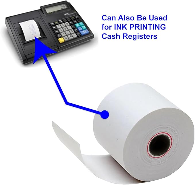 (12 Rolls)2 1/4 in x 150 ft Adding Machine Tape Paper Rolls, for HR-10RC, HR-170RC, HR-200RC, EL-1197PIII, EL-1801V, P23-DHV-3, CP-90A, MP11DX-2, 1280-2,3000Labels Direct