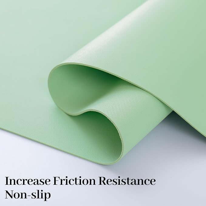 Leather Desk Pad Mat, Green Desk Mat, 47.2" x 16.9" | Non-slip and Waterproof Computer Mat, Large Desk Protector for Office/Home, Desk Accessories