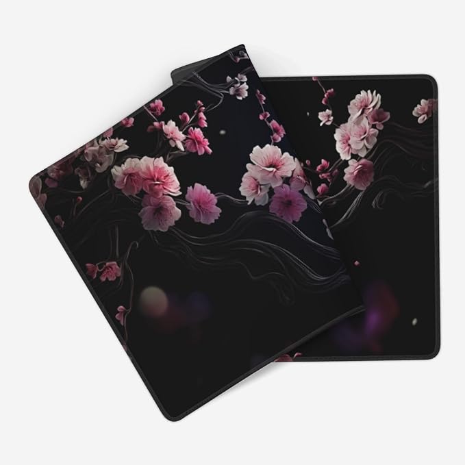 XXL Gaming Mouse Pad 35.4x15.7 Inch, Large Extended Desk Mat | Cherry Blossom Design, Non-Slip Rubber Base, Water-Resistant Surface and Stitched Edges for Gaming, Office & Home