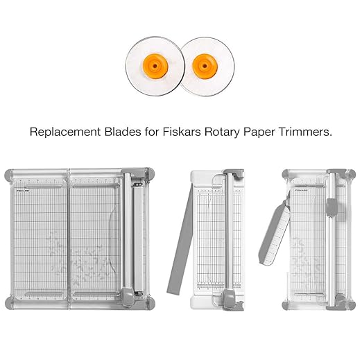 Fiskars 28mm Replacement Rotary Cutter Blades (2-Pack) - Style F - Compatible with Fiskars 28mm Rotary Paper Cutters